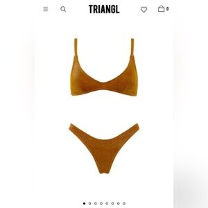 New Never Worn Triangl Brown Sparkle Bikini